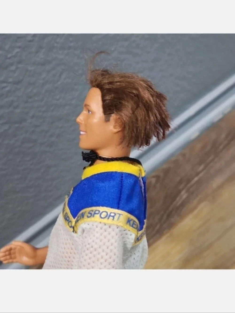 Vintage Ken Sport Barbie Doll Tracksuit & Floral Swimsuit Blue Yellow White Mesh
